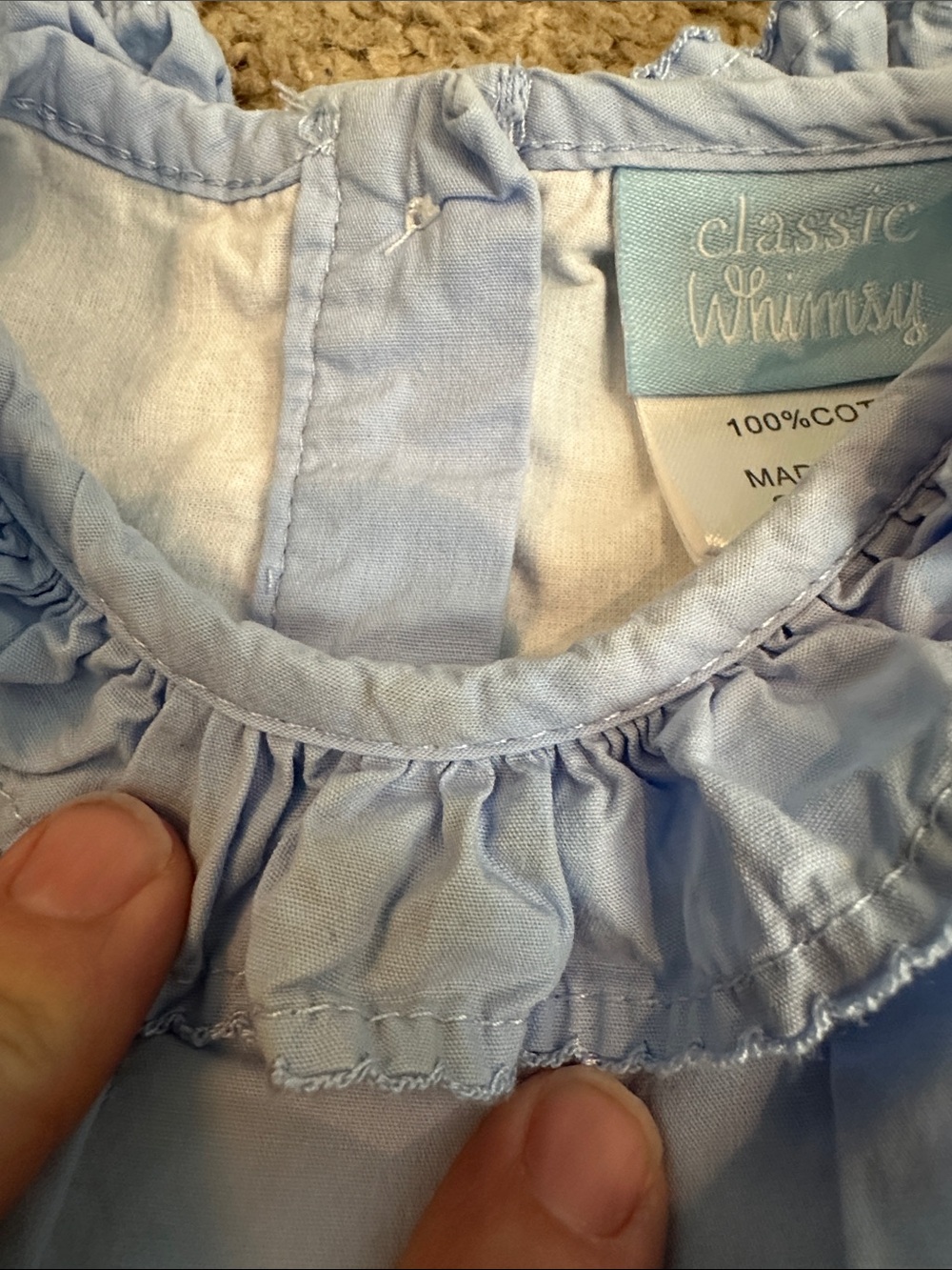 Light Blue Pumpkin Appliqué Baby Dress 12m - Picture 7 of 7